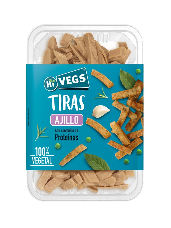 Refrig tiras sabor ajillo plant based 160g - hivegs!