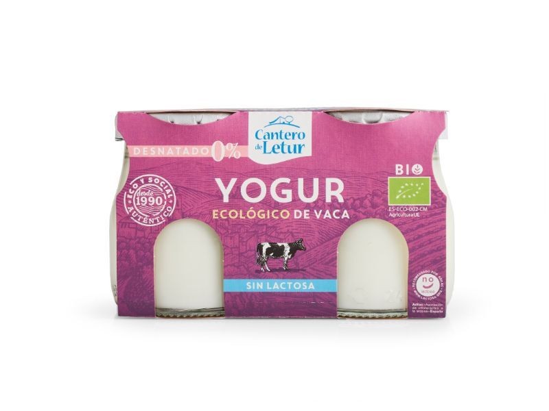 Refrig yogur vaca bio desnatado sin lactosa 2x125g