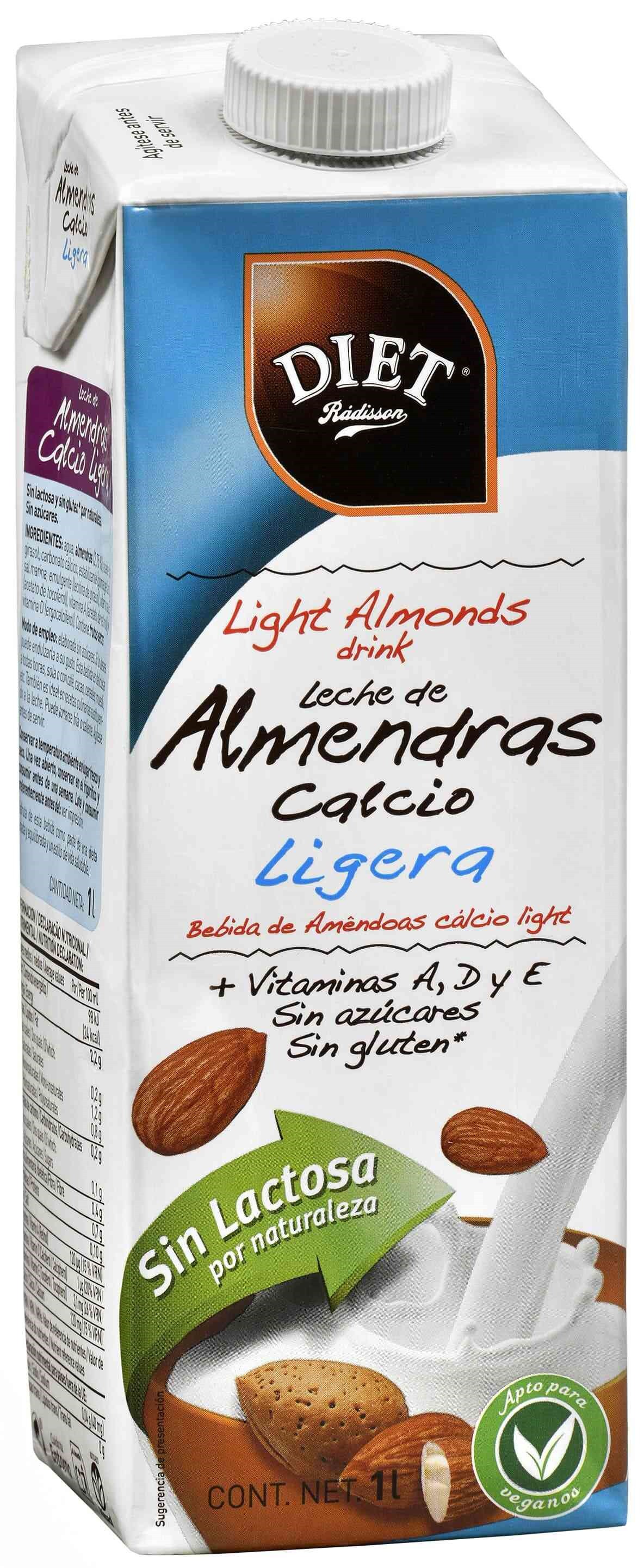 Bebida leche almendras calcio ligera 1l