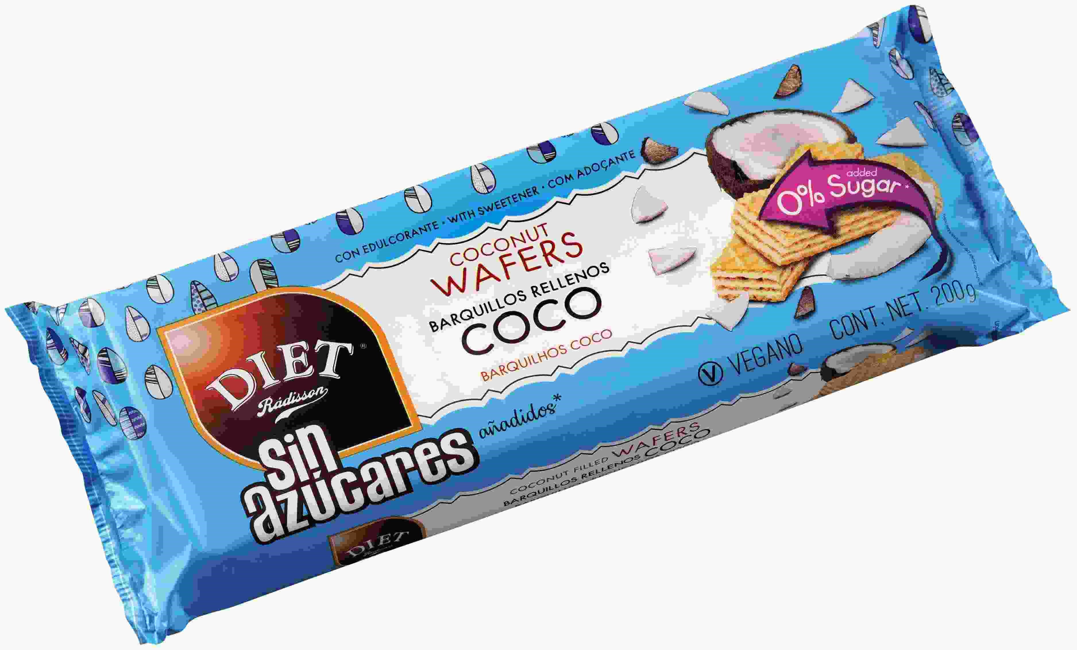 Barquillos relleno coco 200gr