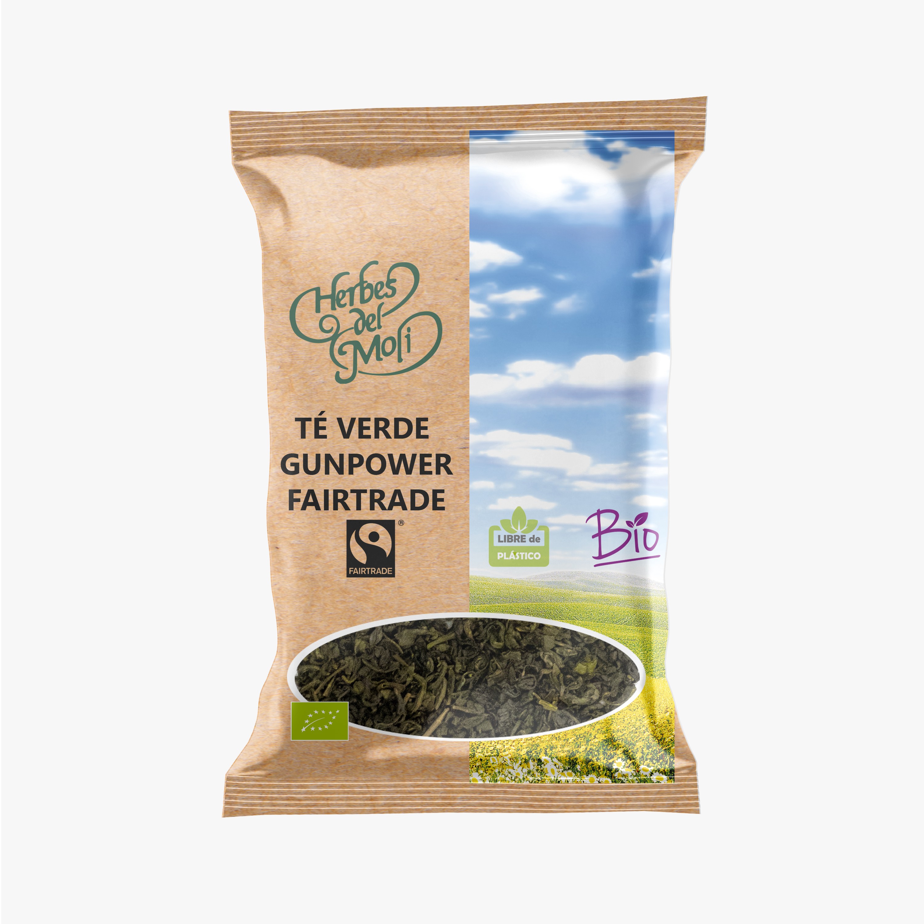 Bolsas de té verde gunpowder fairtrade eco 70g