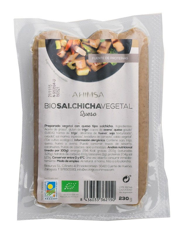 Refrig salch vegetal queso bio 230gr