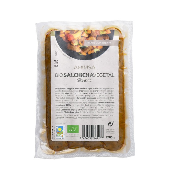 Refrig salchicha vegetal hierbas bio 230g