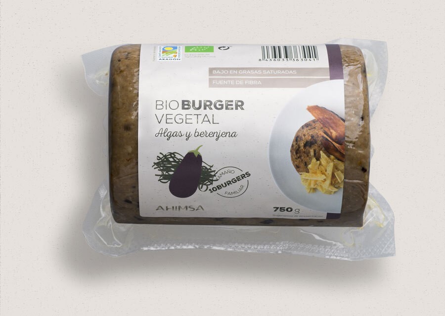 Refrig hamburguesa vegetal bio algas y berenjena fam 750g