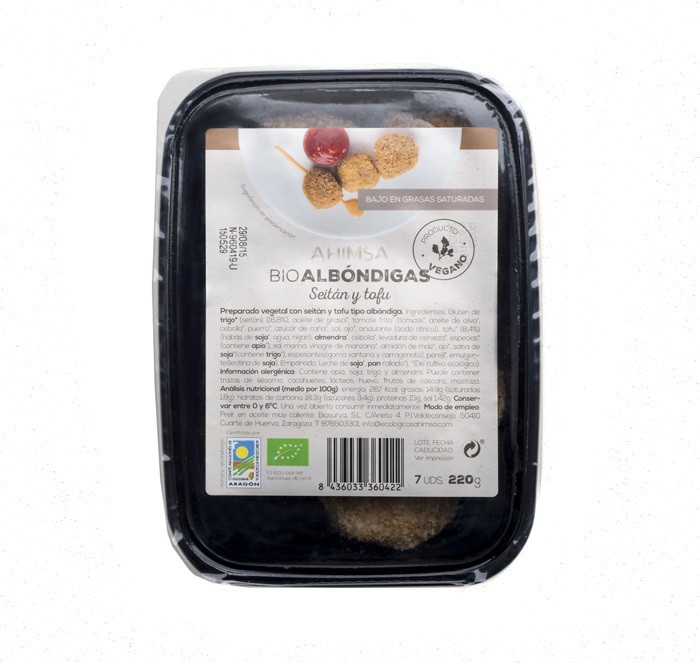 Refrig albondiga seitan tofu bio 220gr