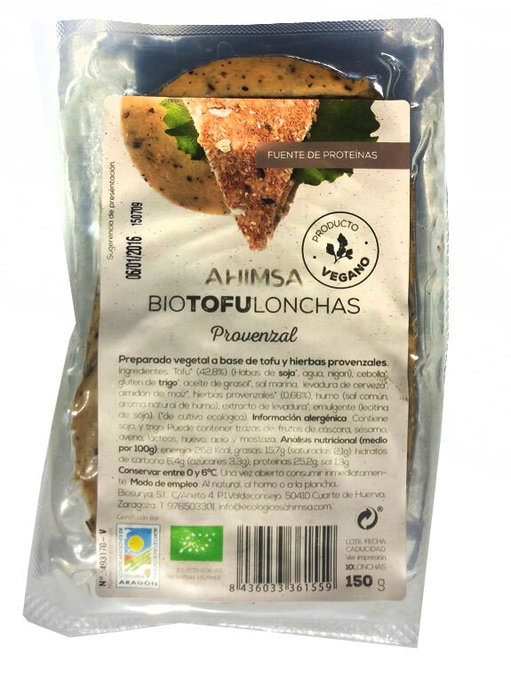 Refrig lonchas tofu provenzal bio 150g