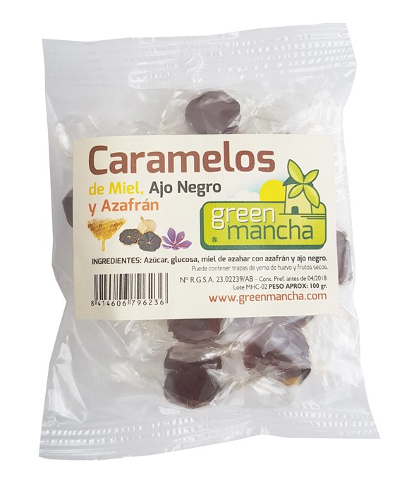 Caramelos miel ajo negro y azafran 100 gr