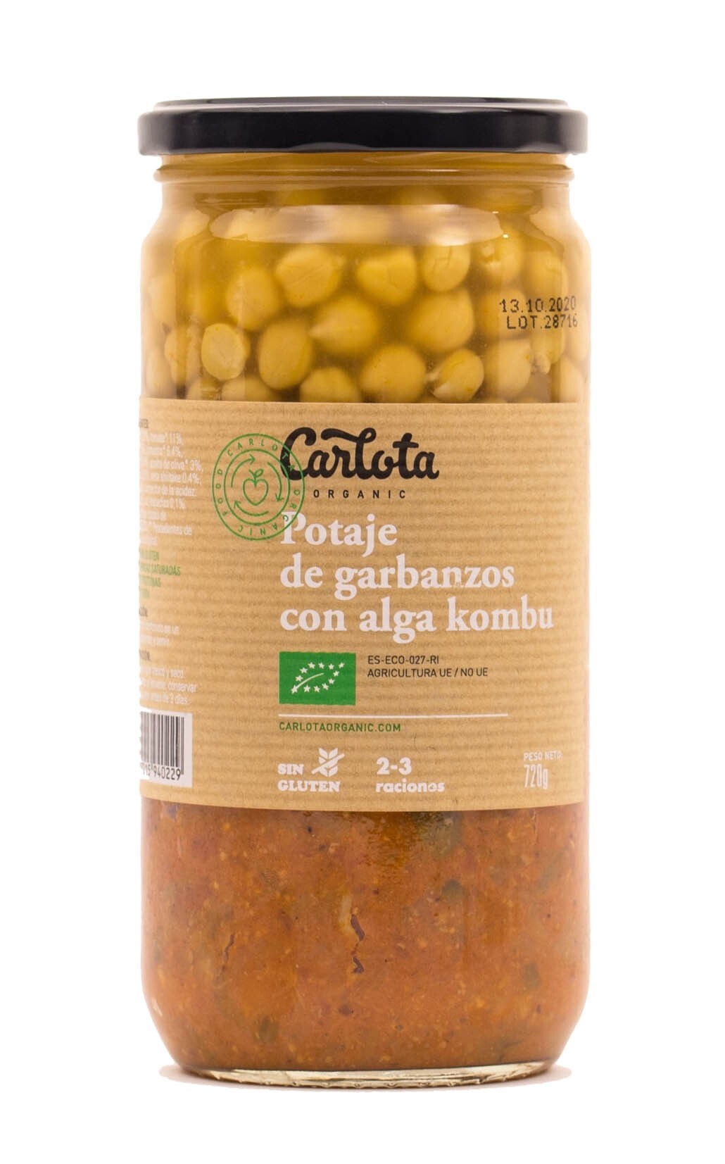 Potaje de garbanzos con alga kombu 720gr