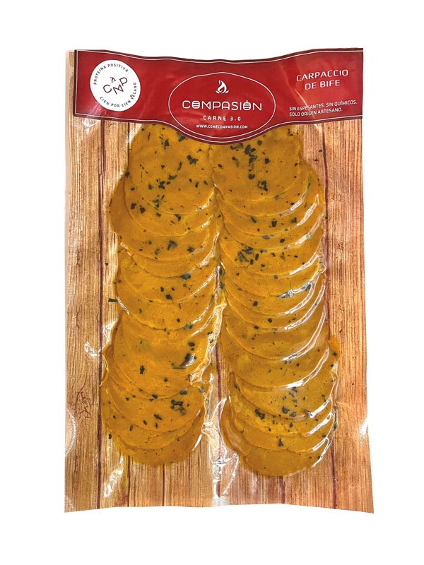 Refrig carpaccio de bife con aceite y albahaca 180 grs compasión