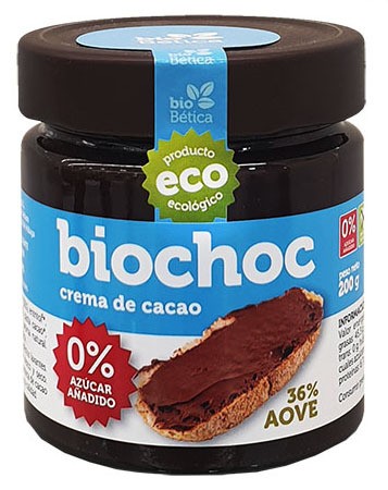 Biochoc crema de cacao bio 0% azucar añadido 200gr