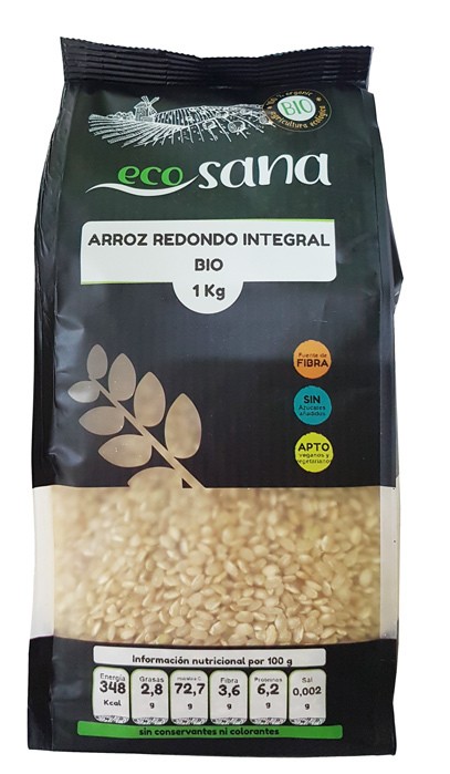 Arroz redondo integral bio 1kg ecosana