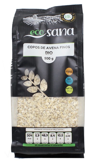 Copos avena finos bio 500gr ecosana