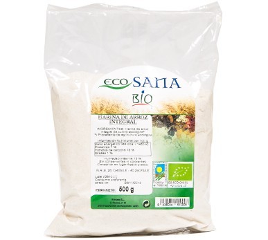 Harina arroz integral bio 500gr ecosana