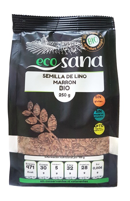 Semilla lino marron bio 250gr ecosana