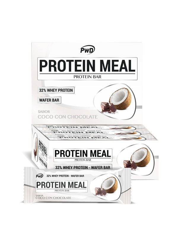 Barrita coco chocolate protein meal 35gr sin azucar añadido x 12 uds