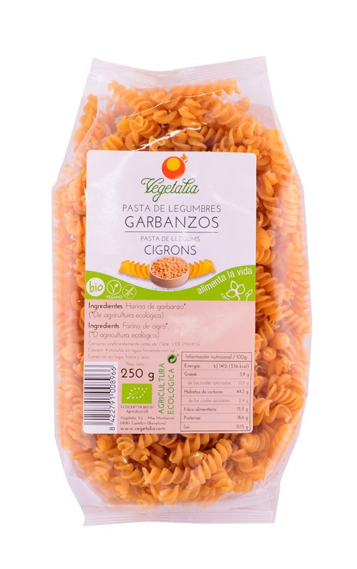 Espirales de garbanzos sin gluten bio 250g