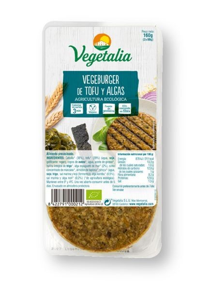 Refrig vegeburguer tofu y algas bio 160 g ccpae