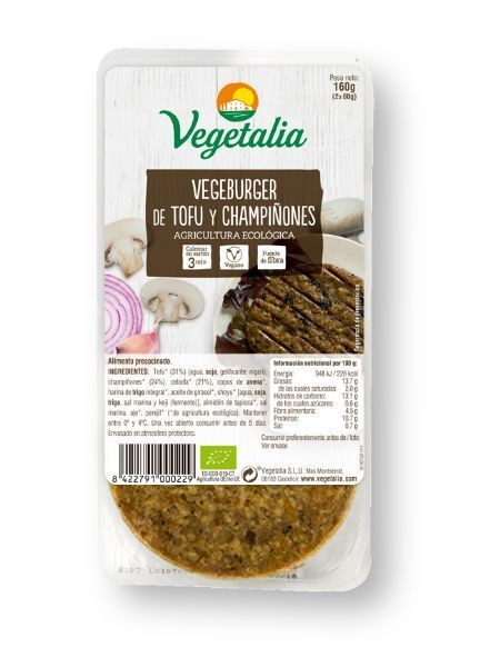 Refrig vegeburguer tofu y champiñon bio 160 g ccpae