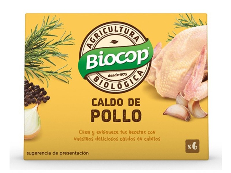 Caldo cubitos pollo biocop 6x11 g