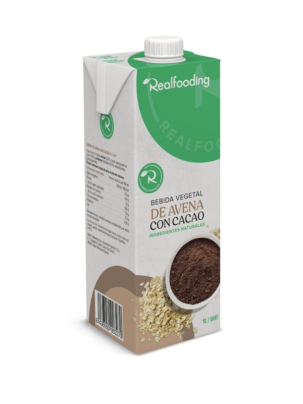 Bebida avena cacao 1l realfooding