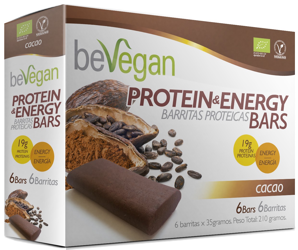 Bevegan barritas bio cacao protein energy(6x36 gr)