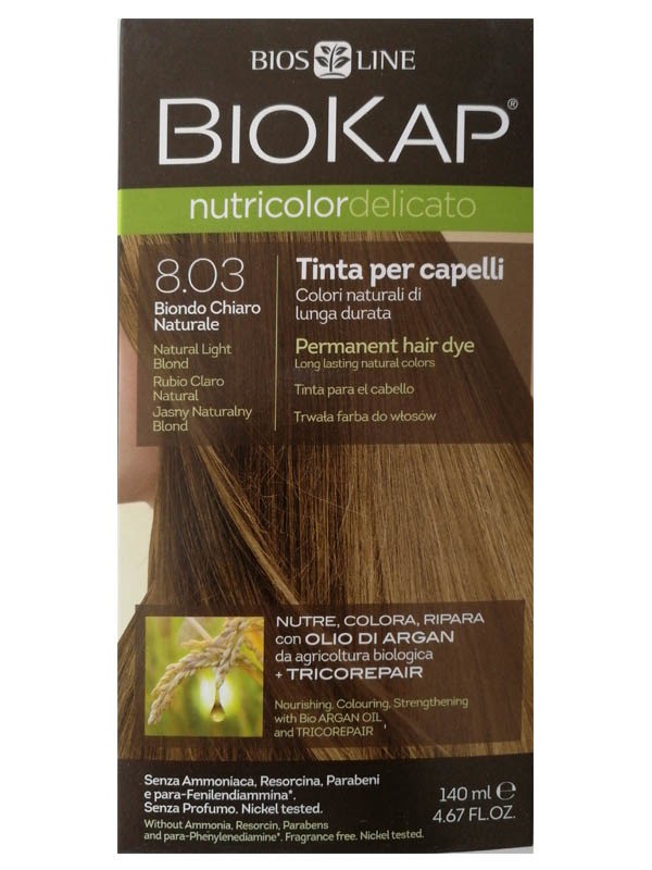 Tinte biokap delicato 8.03 rubio claro natural 140 ml