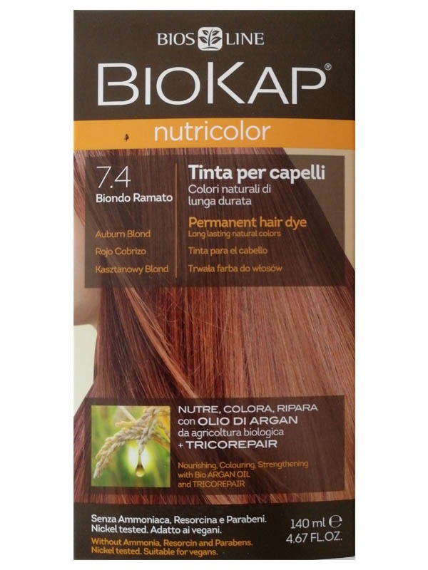 Tinte biokap 7.4 rubio cobrizo 140 ml